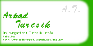 arpad turcsik business card